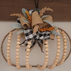 Handmade beaded pumpkin